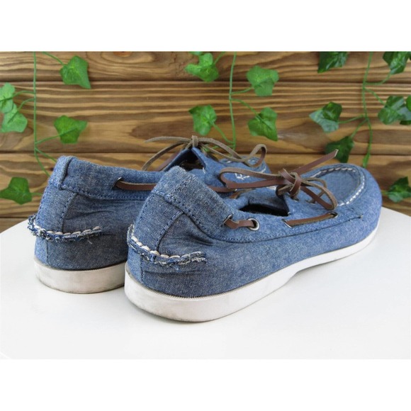 Old Navy Size 10 Boat Shoe Blue‎ Fabric Medium (B, M) Lace Up Women - Picture 6 of 11